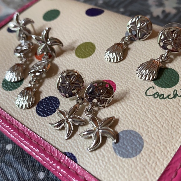 Earrings. Beach Vibe Silver color Lot of 3 pairs - Picture 3 of 11